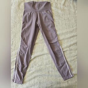 Adidas Lilac White Stripe Athletic Leggings